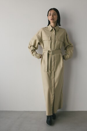 ビッグポケットシャツワンピース