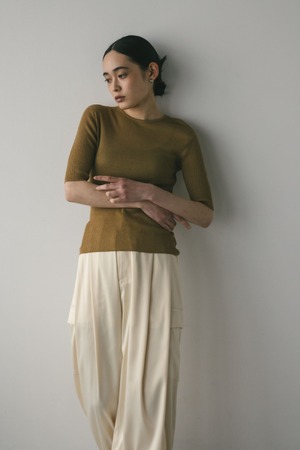 シアーリブラメニットトップ