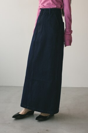 バックディープスリットデニムスカート