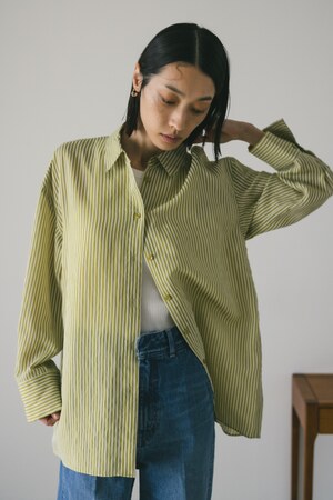 シアーストライプビッグシャツ