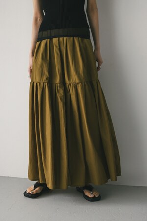 クラッシュナイロンティアードスカート