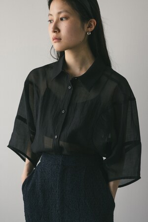 コクーンスリーブシアーシャツ