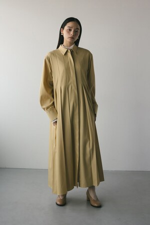 ワイドプリーツシャツワンピース