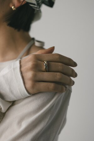 ミックスレイヤードリング Flowering 指輪 リング ミックスデザイン/レイヤードリング