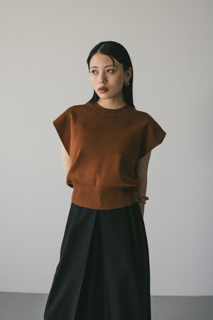 STYLEMIXER | ショルダータックショートニット (タンクトップ ) |SHEL