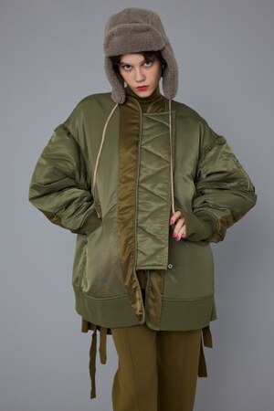 HeRIN.CYE | A-line bicolor blouson (コート ) |SHEL