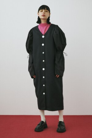 Balloon sleeve dress coat