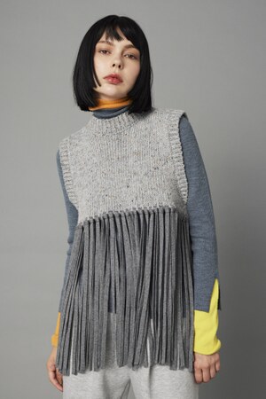 Fringe knit vest