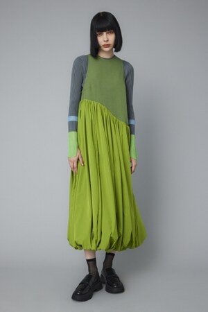 Balloon hem volume dress