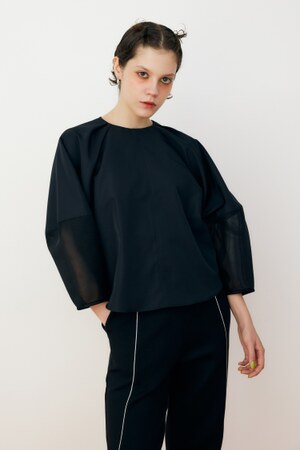 HeRIN.CYE | Volume sleeve docking blouse (シャツ・ブラウス ) |SHEL